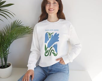 Felpa girocollo floreale "Teach Love Inspire" / Regalo per insegnanti