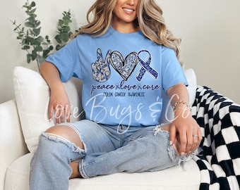 Peace Love Cure Colon Cancer Shirt, Awareness Shirt, Colon Cancer Awareness, Unisex Shirt