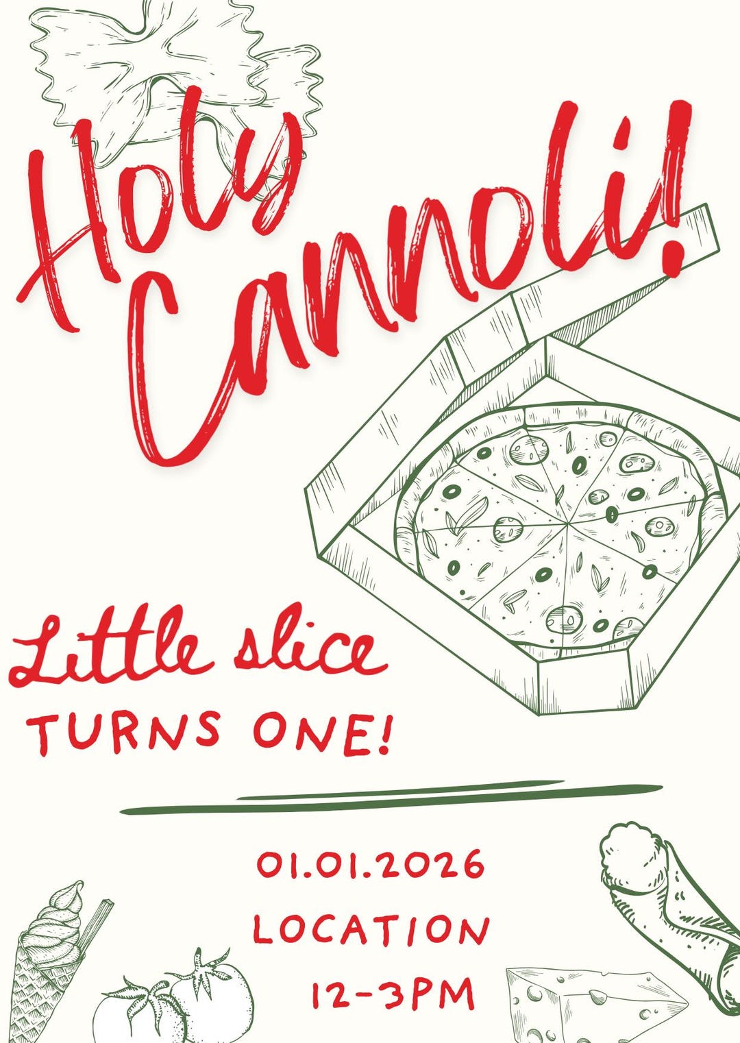 Holy Cannoli Birthday Invitation & Welcome Sign Bundle - Etsy