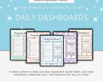 Planificateur de tableau de bord quotidien | Liste des tâches du suivi des habitudes de travail pour iPad Productivité
