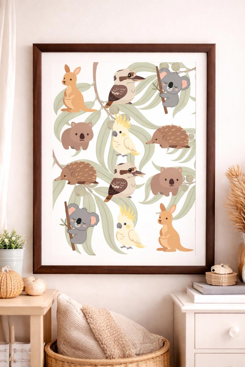 Baby Australian Animals Wall Art for Nursery or Kids Room - Etsy