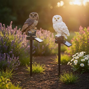 Solar Owl Garden Light, Waterproof LED Lawn Lamp, Decorative Yard Stake (Eco Friendly)