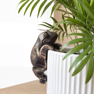 Adorno colgante de jardín con forma de rana, un toque divertido para exteriores.