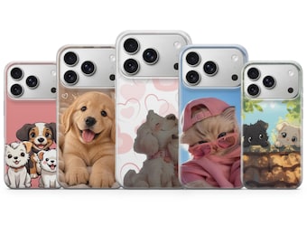 Puppy iPhone Case Dog Cat Gift for Pet Lovers TPU Gel UV print