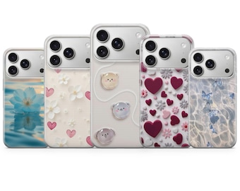 Love Heart Soft TPU Gel Phone Case with Matte UV Print Designs – Protective & Slim