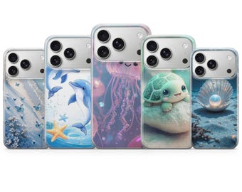 Kawaii Pastel Cloud Clear Cover Moon Star Constellation Case TPU Gel UV Print