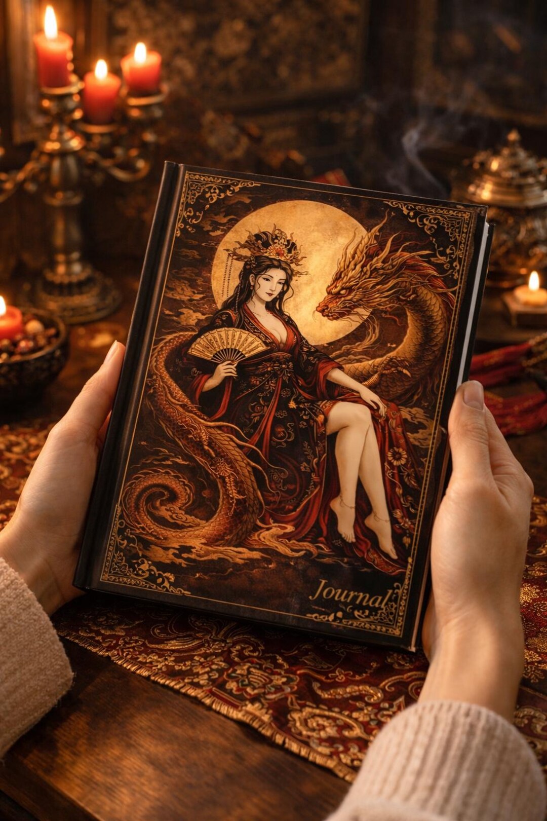 Geisha Asian Dragon Journal Gift for Her Elegant Fantasy Notebook ...