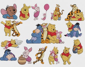 Écusson brodé Winnie l'ourson et ses amis à coudre et crochet, Disney Winnie l'ourson Tigrou Porcinet Bourriquet DIY Sac à dos veste enfant cadeau