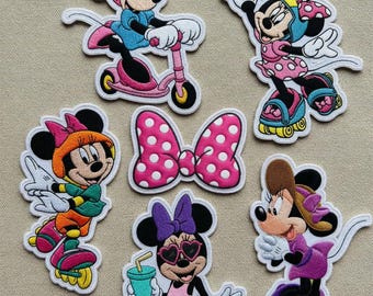 Minnie Mouse Embroidered Patch, Disney Minnie Iron On Patch, Cute Minnie Mouse Badge Sew On Jacket Backpack, Disney Girl Gift Kids