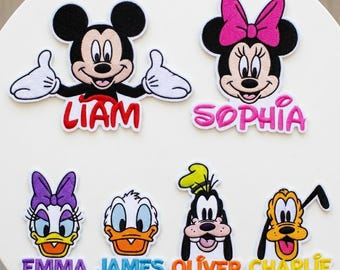 Custom Name Disney Patch, Mickey Minnie Mouse Iron On Patch, Mickey And Friends Name Badge, Disney Trip Gift For Kids, Backpack Patch