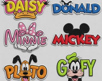 Patch brodé personnalisé Mickey Mouse et ses amis, fer à coudre, boucle auto-agrippante, sac à dos Disney bricolage pour enfants avec nom personnalisé, cadeau de rentrée