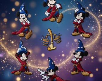 Mickey Mouse Sorcerer Embroidered Patch, Disney Fantasia Mickey Iron On Patch, Magic Mickey Wizard Badge Sew On Jacket Backpack, Disney Gift