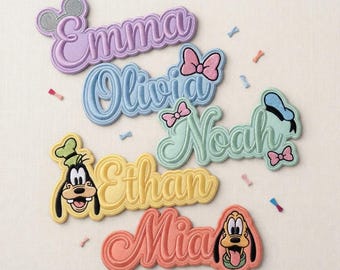 Custom Name Disney Embroidered Patch, Mickey Minnie Mouse Iron On Patch, Personalized Kids Badge, Disney Trip Gift For Kids, Backpack Patch