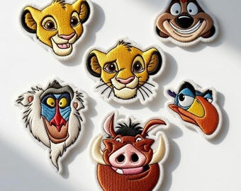 Geborduurde patch Lion Cub Friends, schattige babyleeuw opstrijkbare badge, Afrikaanse safaridieren naaien jas rugzak, dierenliefhebber kindercadeau