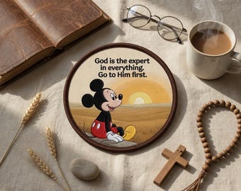Mickey Christian Faith Embroidered Patches, Disney Inspirational Iron On Patch, Faith Gift for Her, DIY Backpack, Sew on Hook & Loop
