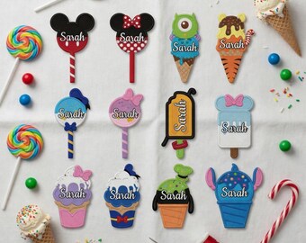 Personalized Mickey and Friends Embroidered Patches, Custom Name Snack Iron On Patch, Disney Gift for Kids, DIY Backpack, Sew on Hook & Loop
