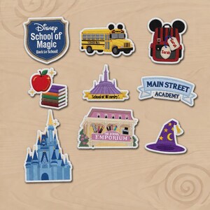 Broderade Disney-tygmärken med namn, stryk-på-tygmärken för klassrummet i Disneys slott, present till barn, gör-det-själv-ryggsäck - sy-på kardborreband
