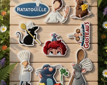 Embroidered Disney Remy Ratatouille Patches, Back To School Iron On Patch, DIY Jacket Backpack Hat - Sew on Hook & Loop
