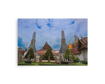 Grand Palace Bangkok Poster | Emerald Buddha Temple Photography, Thailand Wall Art