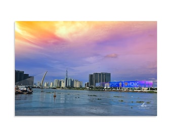 Ho Chi Minh City Skyline Poster | Saigon Sunset Photography, Vietnam Travel Decor
