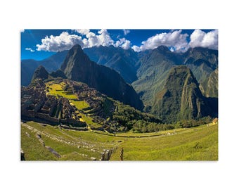 Machu Picchu Poster | Peru Incan Ruins Wall Art | Andes Mountain Decor