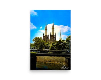 Jakarta Cathedral Poster | Gothic Architecture Photography, Travel Print, Religious Decor