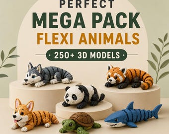 250+ Flexi Animals STL Bundle | Articulated Animal STL Files | 3D Printable Flexi Toys | Easy Print STL Pack | Instant Digital Download
