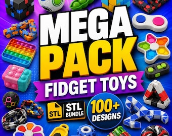 100+ Fidget Toys STL Bündel | Gelenk Flexi Toys 3D Druckdateien | Mega Pack STL Modelle | Sofort Download