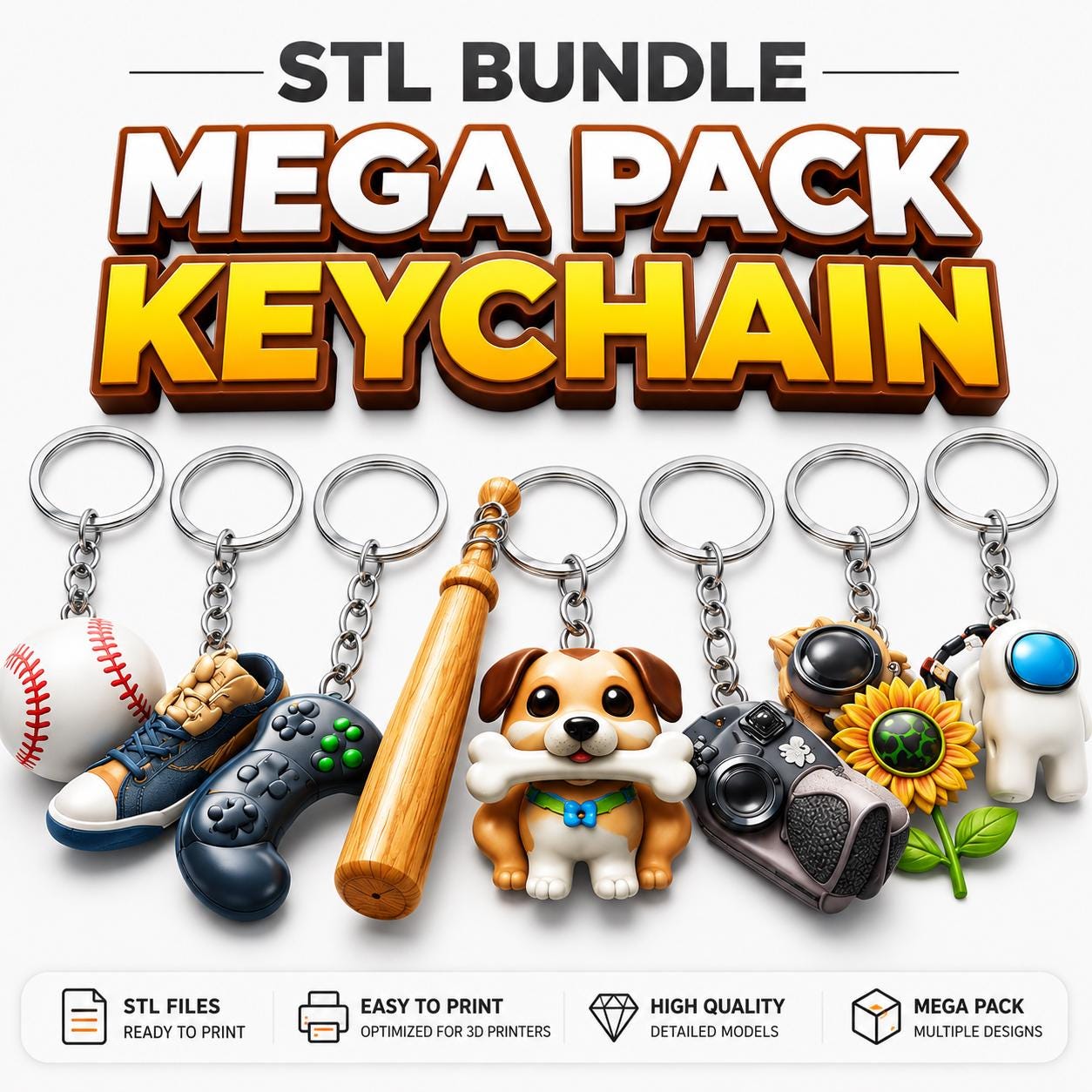 Sml Keychains 50+ Keychain STL Bundle | Custom Keychain & Tag Designs - Etsy