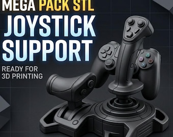3D-Joystick-Unterstützung Mega Bundle STL-Dateien | Flug Sim Halterungen & HOTAS Ständer | 3D-Druckmodelle Pack | Gaming Controller Halter STL