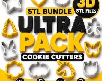 Ultra Pack Cookie Cutter STL Bundle | 3D Print Dateien für Backformen | Ausstecher Herz Stern Einhorn Schmetterling | Sofort Download Etsy Geschenk