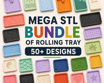 50+ Rolling Tray STL Bundle | 3D Printable Organizer Tray Files | Multi Compartment Storage Tray Designs | Digital Download