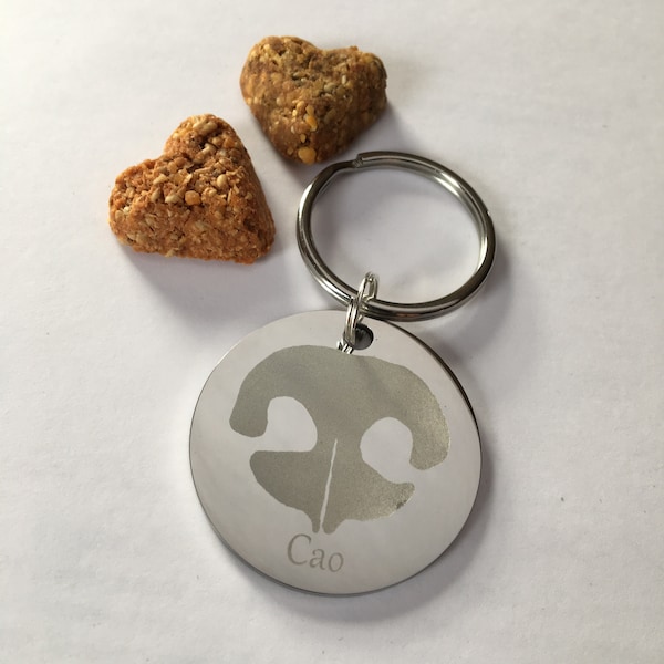 Nose print key chain - Your dogs ACTUAL nose - Paw print - Pet Memorial