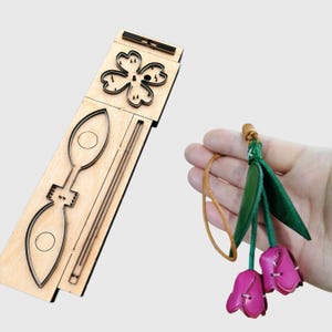 Matrice de découpe pour cuir tulipe, découpe à suspendre pour sac de fleurs, outils de bricolage pour porte-clés fleur