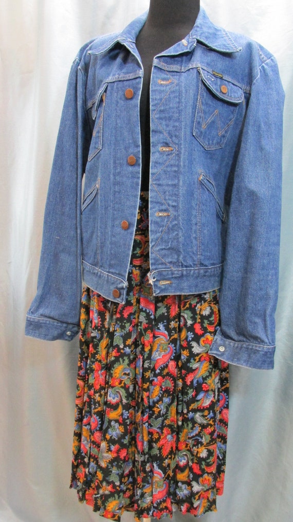 denim Wrangler jean jacket,unisex, Made in USA, si