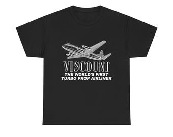 Vickers Viscount T-Shirt, Vintage Aviation Tee, Classic Turboprop Airliner Shirt, Pilot Gift, Plane Spotter Shirt