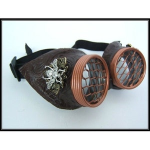 Hive steampunk goggles. Large bee Copper colored lens cap Christmas gift - very popular