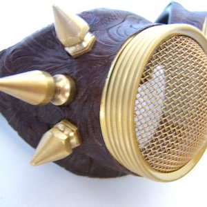 Halloween Hive Steampunk Goggles / Motorcycle Goggles Waspeye Lens Stinger REAL BRASS spikes image 1