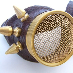 Halloween Hive Steampunk Goggles / Motorcycle Goggles Waspeye Lens Stinger REAL BRASS spikes image 4