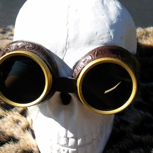 Steampunk Goggles, Dark Lens Steampunk Desert Goggles Bioshock Glasses - Halloween steampunk costume
