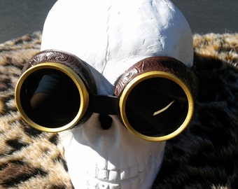 Steampunk Goggles, Dark Lens Steampunk Desert Goggles Bioshock Glasses - Halloween steampunk costume