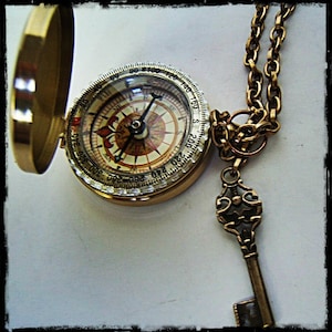 Fully Functional 3" Brass compass, Steampunk, Nautical, Father's day, Graduation gift, Groomsmen gift, costume, cosplay, Burning Man