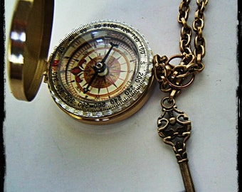 Fully Functional 3" Brass compass, Steampunk, Nautical, Father's day, Graduation gift, Groomsmen gift, costume, cosplay, Burning Man