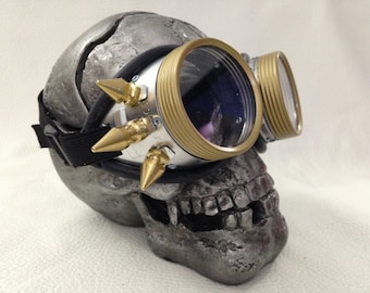 Branderbril - Metal punk stinger spikes heldere lens