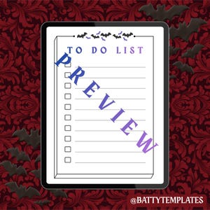 コウモリのデイリーToDoリストデジタルプランナー - ダークパープルのグラデーションカラー（その他の例は含まれていません）