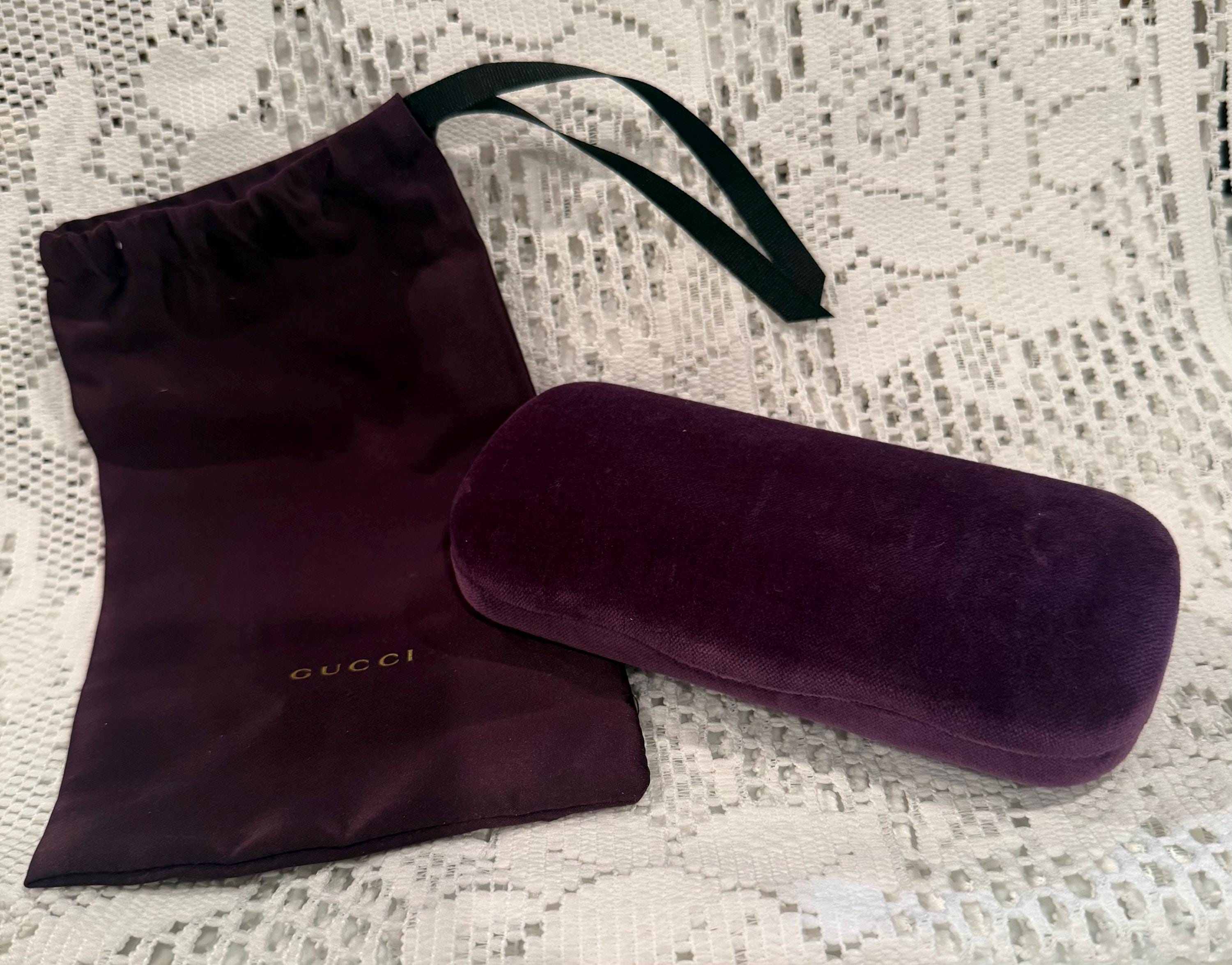Gucci Deep Purple Oversized Velvet Sunglass Case Gucci Hard Velvet Eyeglass/Sunglass Case in Purple  main image 3