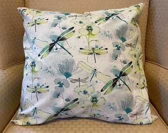 18x18 Dragonfly Cotton Envelope Pillow Cover