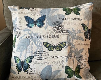 18x18 Butterfly Throw Pillow Covers | Envelope Style | Blue