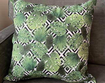 18x18 Monstera Leaf Envelope Pillow Cover