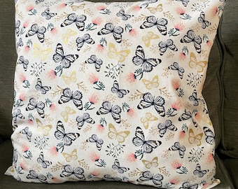 18x18 Butterfly Pillow Cover | Envelope Back | Cotton